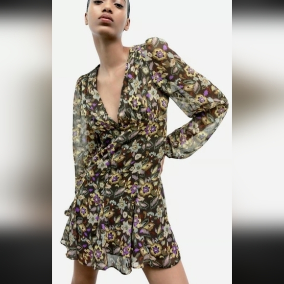 Zara Multicolor Abstract Dress - Picture 1 of 6
